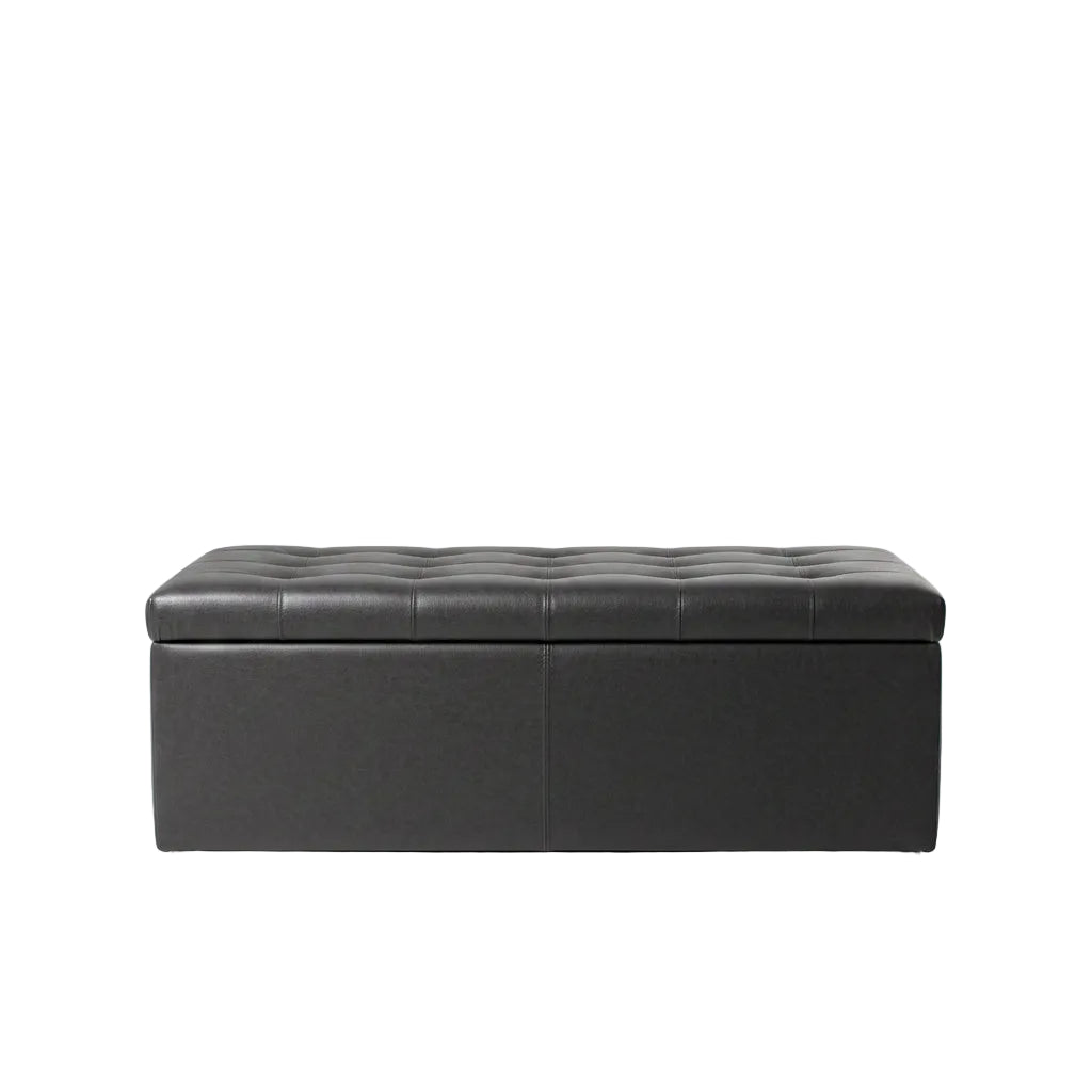 43" Folding Storage Ottoman Bench | 660 lb Faux Leather Seat, 7 Colors – MIRA