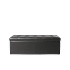 43" Folding Storage Ottoman Bench | 660 lb Faux Leather Seat, 7 Colors – MIRA
