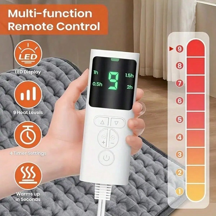 Crystal Velvet Soft And Comfortable Machine Washable Heating Pad With 9 Temperature Settings And 4 Auto-Off Timer Is.