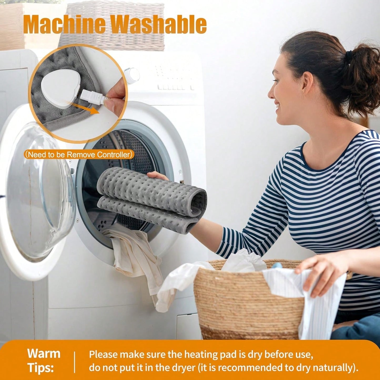 Crystal Velvet Soft And Comfortable Machine Washable Heating Pad With 9 Temperature Settings And 4 Auto-Off Timer Is.