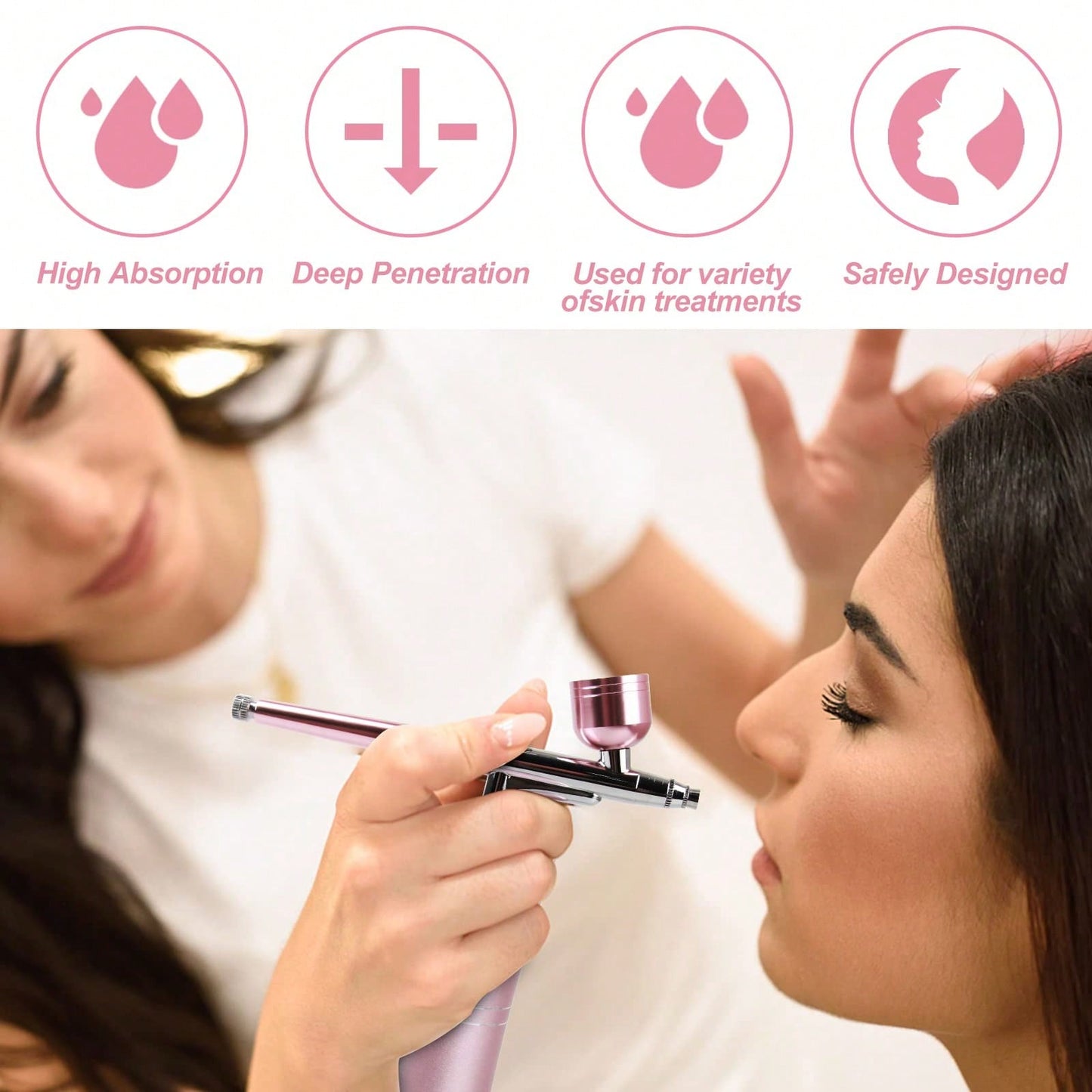 Airbrush Kit With Compressor - 48PSI High-Pressure, Non-Clogging Air Brush Set Cordless Rechargeable With 0.25mm Nozzle And Cleaning Brush For Nail Art, Makeup, Painting, And Cake Decorating
