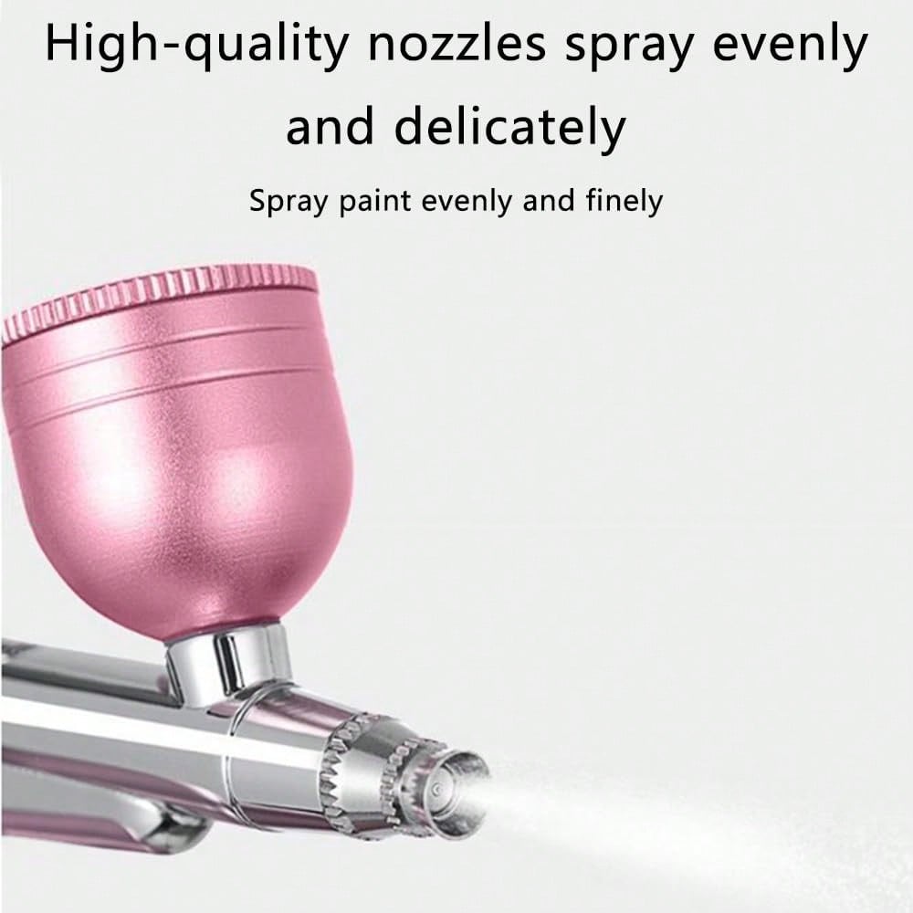 Airbrush Kit With Compressor - 48PSI High-Pressure, Non-Clogging Air Brush Set Cordless Rechargeable With 0.25mm Nozzle And Cleaning Brush For Nail Art, Makeup, Painting, And Cake Decorating