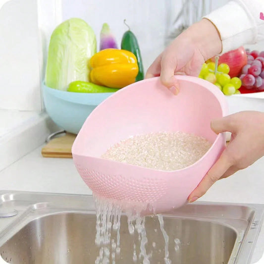 Rice Sieve Rice Drainage Basket Plastic Colander Kitchen Drain Basket Rice Bowl Fruit Vegetable Washing Strainer Basket Tools