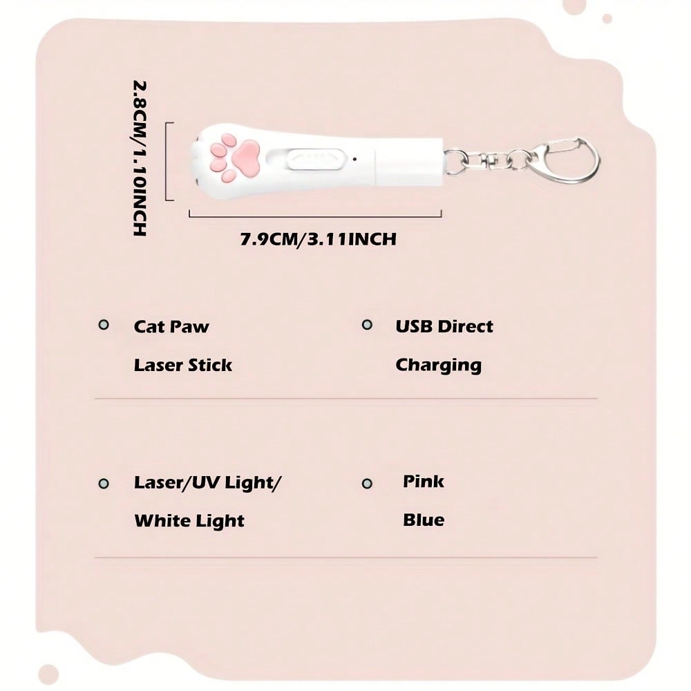 Cat Laser Toy Cats - 5 Interactive Laser Pointer Designs | Rechargeable Laser Cat Toy For Kittens, Dogs & Indoor Pets | Hunt Training, Pink Accessories | Wall Projection Puzzle Game