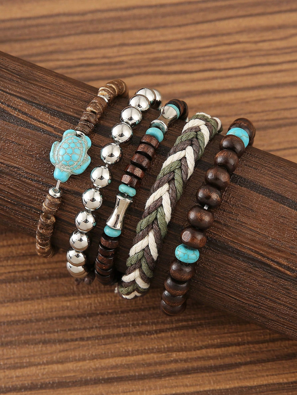 Handmade Boho Beaded Bracelets with Turtle Charm | Stackable Set | MIRA