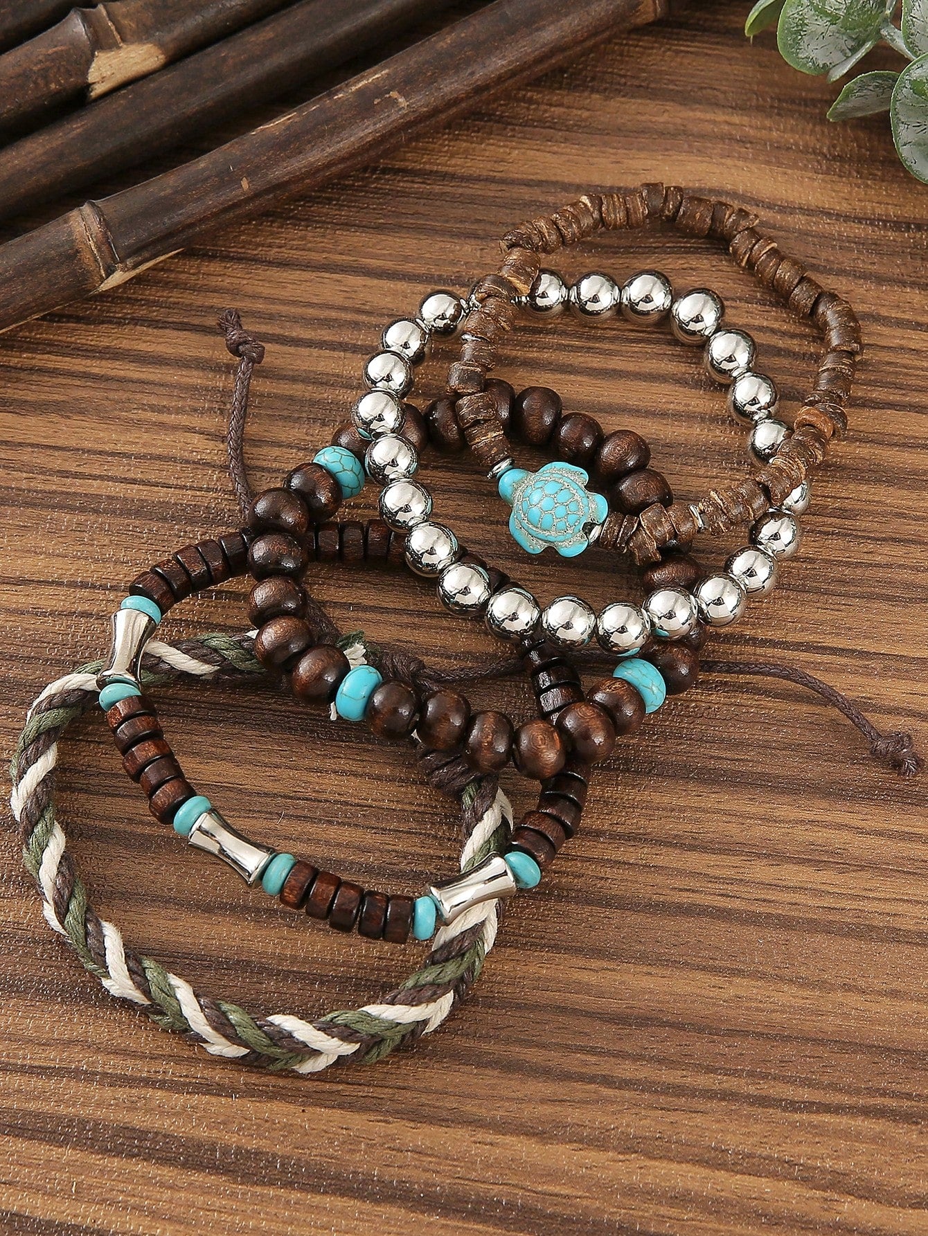 Handmade Boho Beaded Bracelets with Turtle Charm | Stackable Set | MIRA