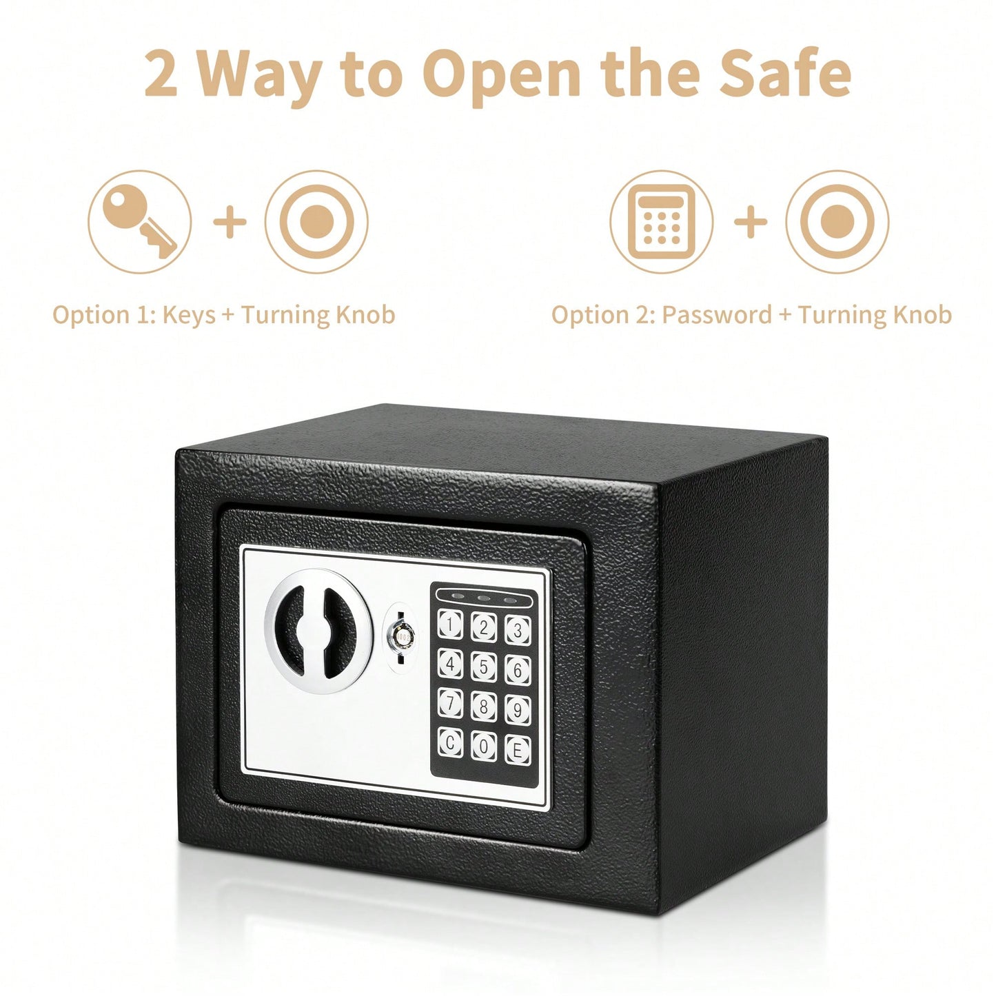 Deli 0.2 Cubic Feet Digital Safe Box – Fireproof & Secure Steel Money Safe For Home With Hidden Cash Storage & Protective Money Bag, Black