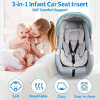 3-in-1 Baby Car Seat Head Support – Newborn Infant Insert | MIRA