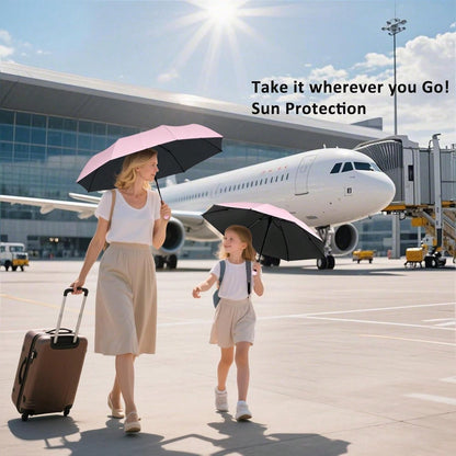 Compact UV Sun ProtectionTravel Umbrella With Case, Mini Umbrella For Purse, Lightweight Windproof 8-Rib Pocket Umbrella For Women Kids And Men
