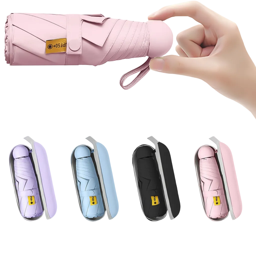 Lightweight Windproof Pocket Umbrella | UV Protection Travel Umbrella with Case