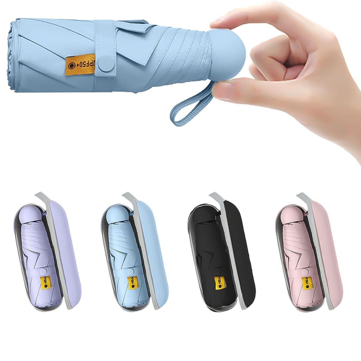 Lightweight Windproof Pocket Umbrella | UV Protection Travel Umbrella with Case