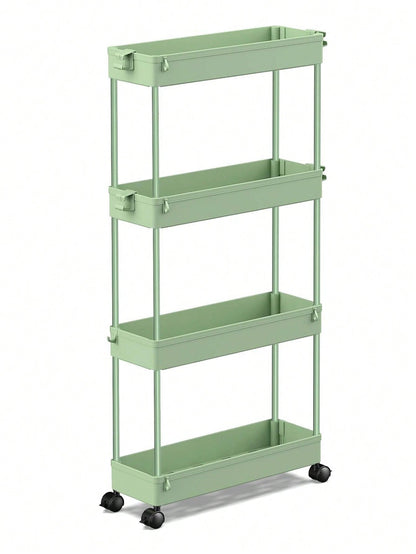 SPACEKEEPER Slim Rolling Storage Cart 4 Tier Bathroom Organizer Mobile Shelving Unit Utility Cart Tower Rack For Kitchen Laundry Narrow Places