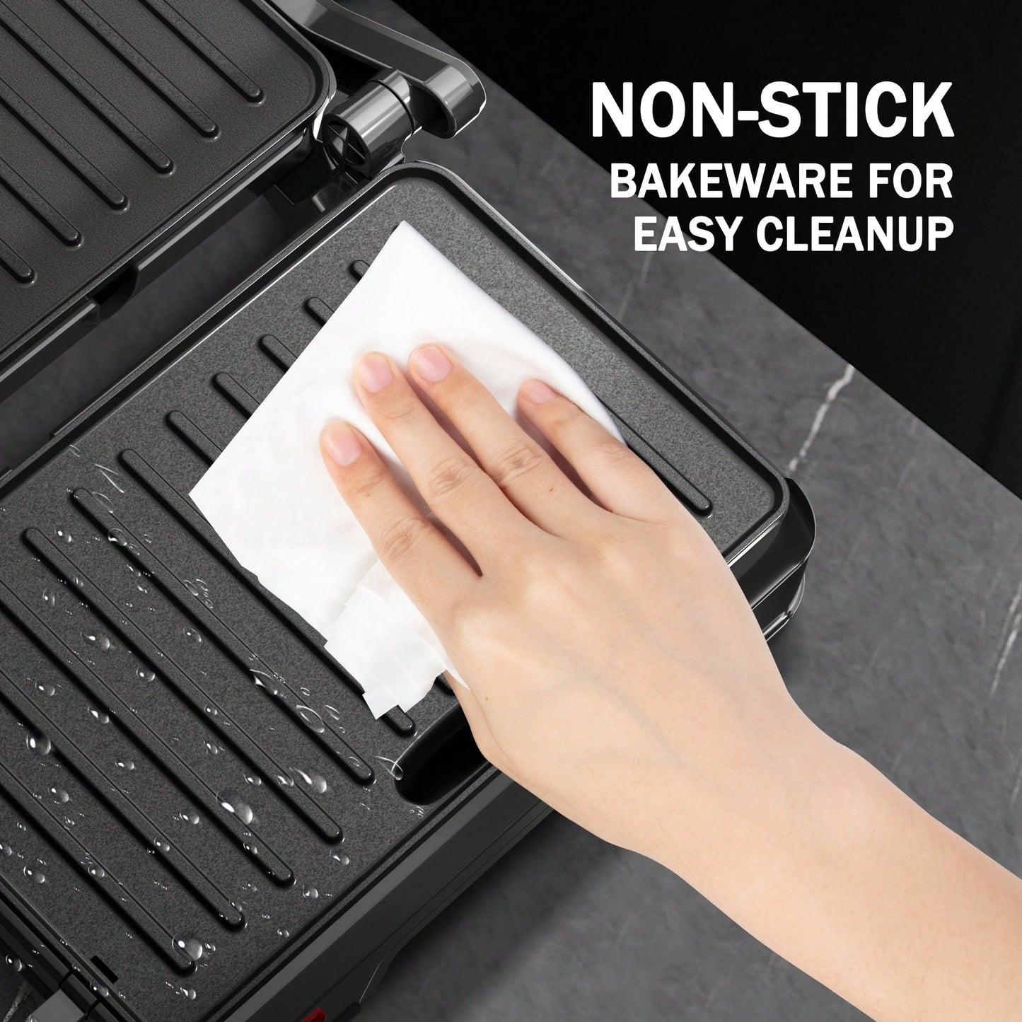 CACHOO Panini Grill Press - 2-Slice, 180° Opening, Non-Stick For Versatile Grilling, Toasting, And Cooking, Easy To Clean, Perfect For Home Kitchens, 850W, 304 Stainless Steel