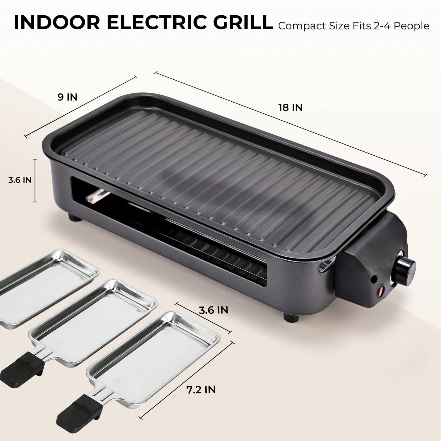 SUSTEAS 1500W Electric Indoor Grill – 2-In-1 Grill & Griddle With Removable Plates – Non-Stick & Dishwasher – Adjustable Temperature Control – For Steak, Burgers, Vegetables (Black),304 Stainless Steel