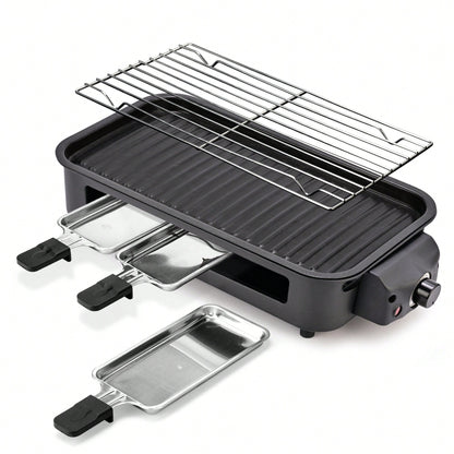 SUSTEAS 1500W Electric Indoor Grill – 2-In-1 Grill & Griddle With Removable Plates – Non-Stick & Dishwasher – Adjustable Temperature Control – For Steak, Burgers, Vegetables (Black),304 Stainless Steel