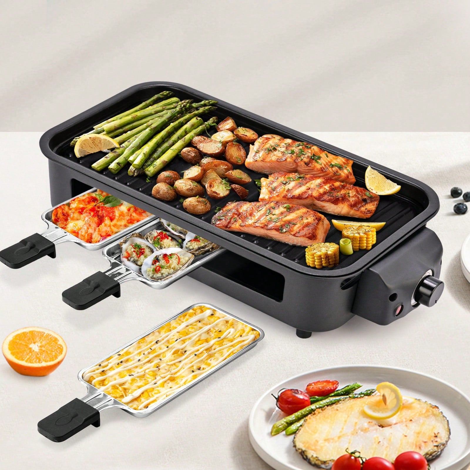 2-in-1 Electric Indoor Grill & Griddle | 1500W Non-Stick Removable Plates – MIRA