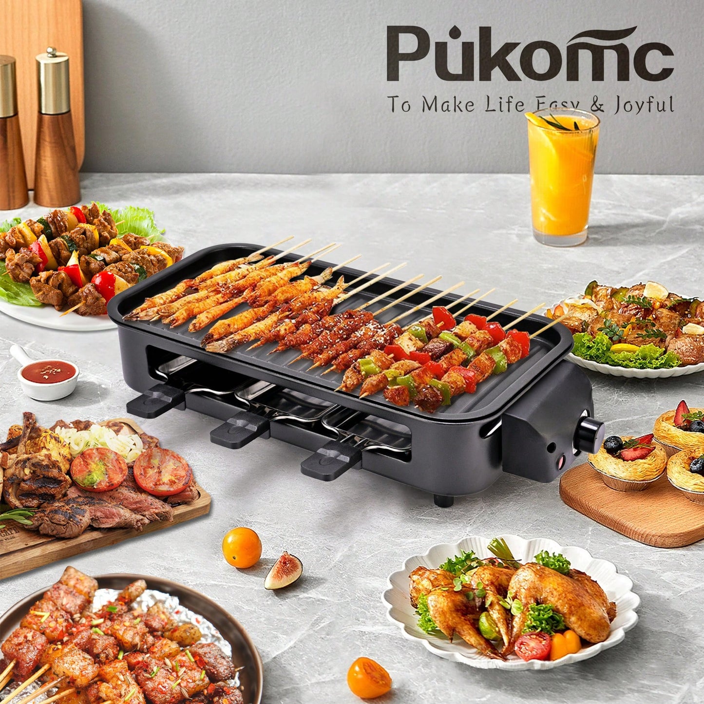 SUSTEAS 1500W Electric Indoor Grill – 2-In-1 Grill & Griddle With Removable Plates – Non-Stick & Dishwasher – Adjustable Temperature Control – For Steak, Burgers, Vegetables (Black),304 Stainless Steel