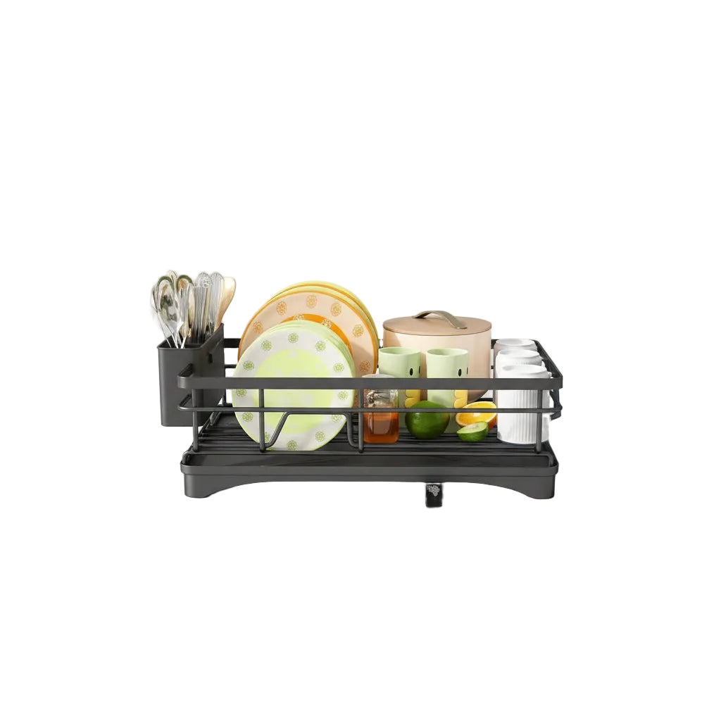 Stainless Steel Dish Drying Rack with Cutlery Holder – Large Capacity | MIRA