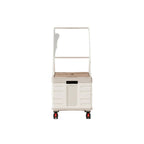 Folding Utility Cart | Portable Rolling Crate with Wooden Lid & 4 Wheels – 65L