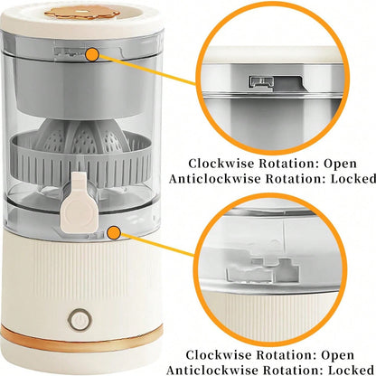 USB Rechargeable Juice Extractor - Fast 20 Seconds Orange Juice Extraction, Detachable Design, Easy To Clean ABS Cup, Great For Oranges, Lemons, Grapefruits And More |Modern Kitchen Utensils |Durable Plastic, Fast Juicing |Detachable Parts |Easy To Clean