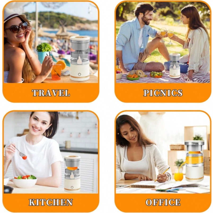 USB Rechargeable Juice Extractor - Fast 20 Seconds Orange Juice Extraction, Detachable Design, Easy To Clean ABS Cup, Great For Oranges, Lemons, Grapefruits And More |Modern Kitchen Utensils |Durable Plastic, Fast Juicing |Detachable Parts |Easy To Clean