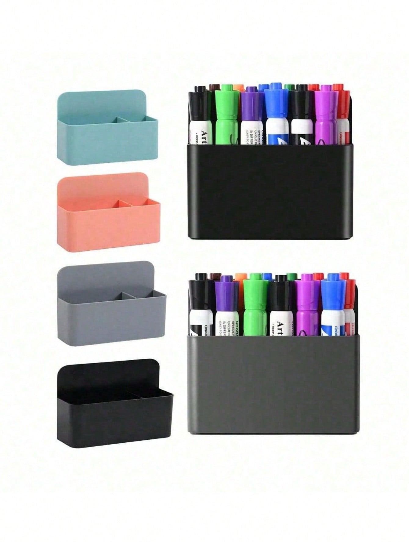 1pc Magnetic Dry Erase Whiteboard Marker Storage Rack, Writing Board Chalk Storage Box, Locker Storage Device, Suitable For Whiteboard, Refrigerator, Remote Control Rack, Office, Home, Kitchen, School, Magnetic Cup, Blackboard Storage Pen Holder, Adjustab