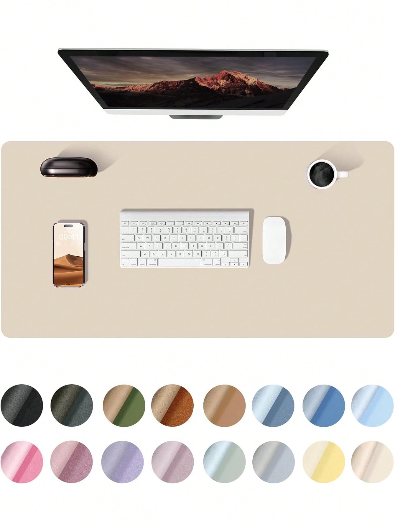 PU Leather Desk Pad Protector – Large Anti-Slip Mouse Pad & Desk Mat | MIRA