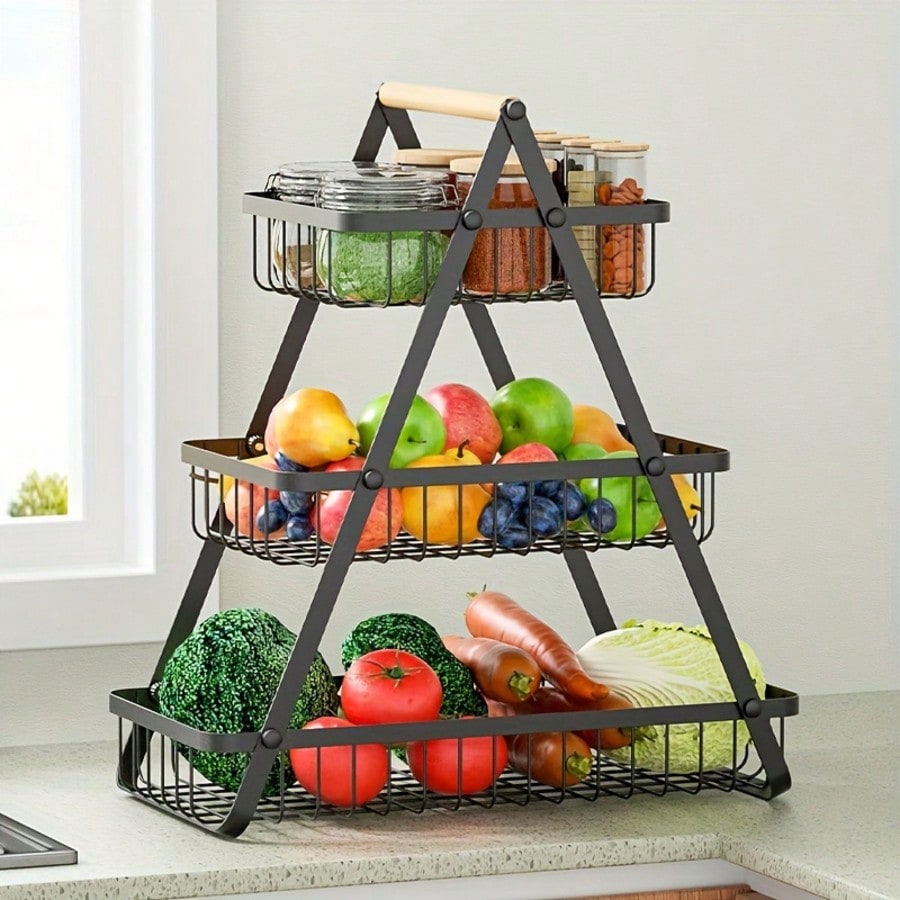 3-Tier Fruit Basket & Kitchen Storage Rack | Space-Saving Shelf | MIRA