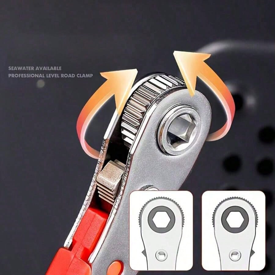 Ratchet Screwdriver Handles Narrow Spaces, Front And Rear, Elbow Wrench, Right Angle Bending, Cross Screwdriver, Steel Material, Red Color, Requires Assembly, Non-Electric, Battery-Free For Industrial And Scientific Use, Tools For Men