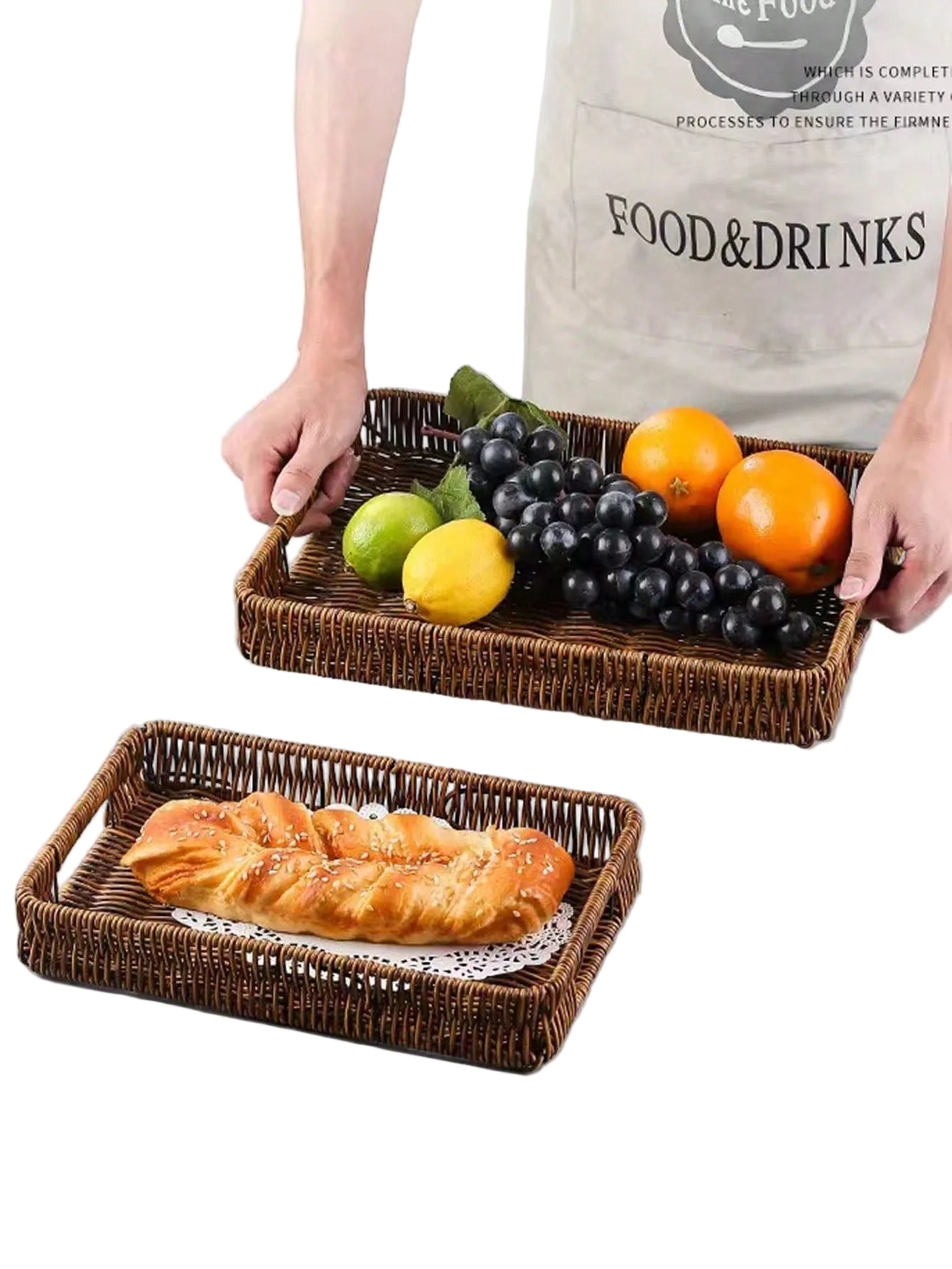 Vintage Woven Trays with Handles | Bread & Storage Baskets | MIRA