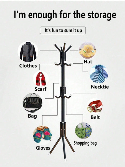 1pc Simple Clothes Rack - Freestanding Iron Rack - Modern Minimalist Style Coat Rack, With Thick Hooks, Suitable For Decoration, Holiday Decor, Room Decor, Home Decor, Bedroom Decor, Can Hold Dresses, Pants, Shoes, Jeans, Boots, Skirts, Etc. Minimalist St