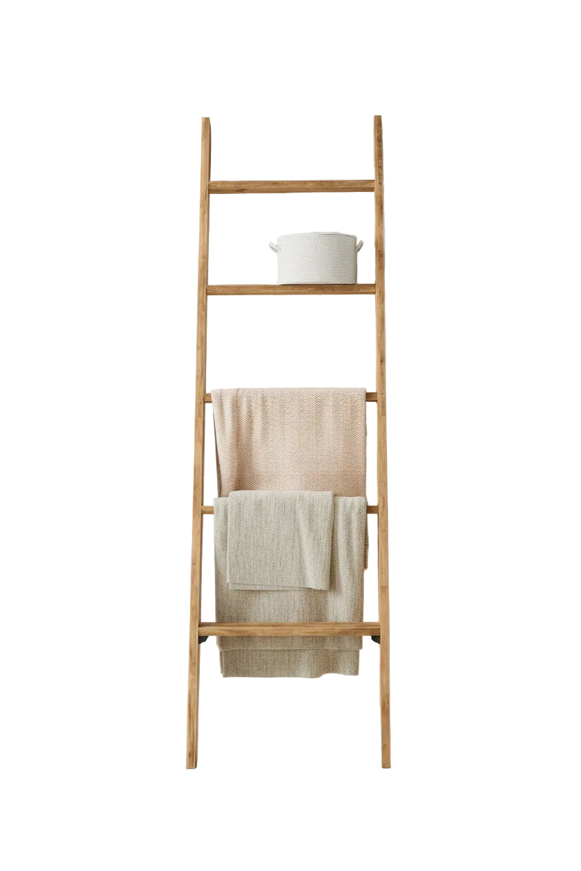 5-Tier Farmhouse Blanket Ladder | Decorative Ladder Shelf for Living Room – MIRA