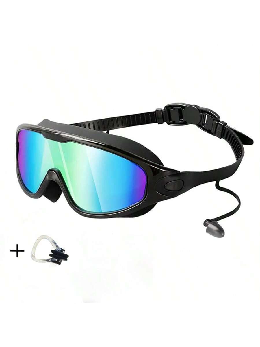Adult Swim Goggles | Wide View, Anti-Fog & UV Protection with Earplugs & Nose Clip