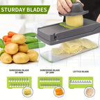 16-in-1 Vegetable Chopper & Slicer | 8 Blades with Container | MIRA