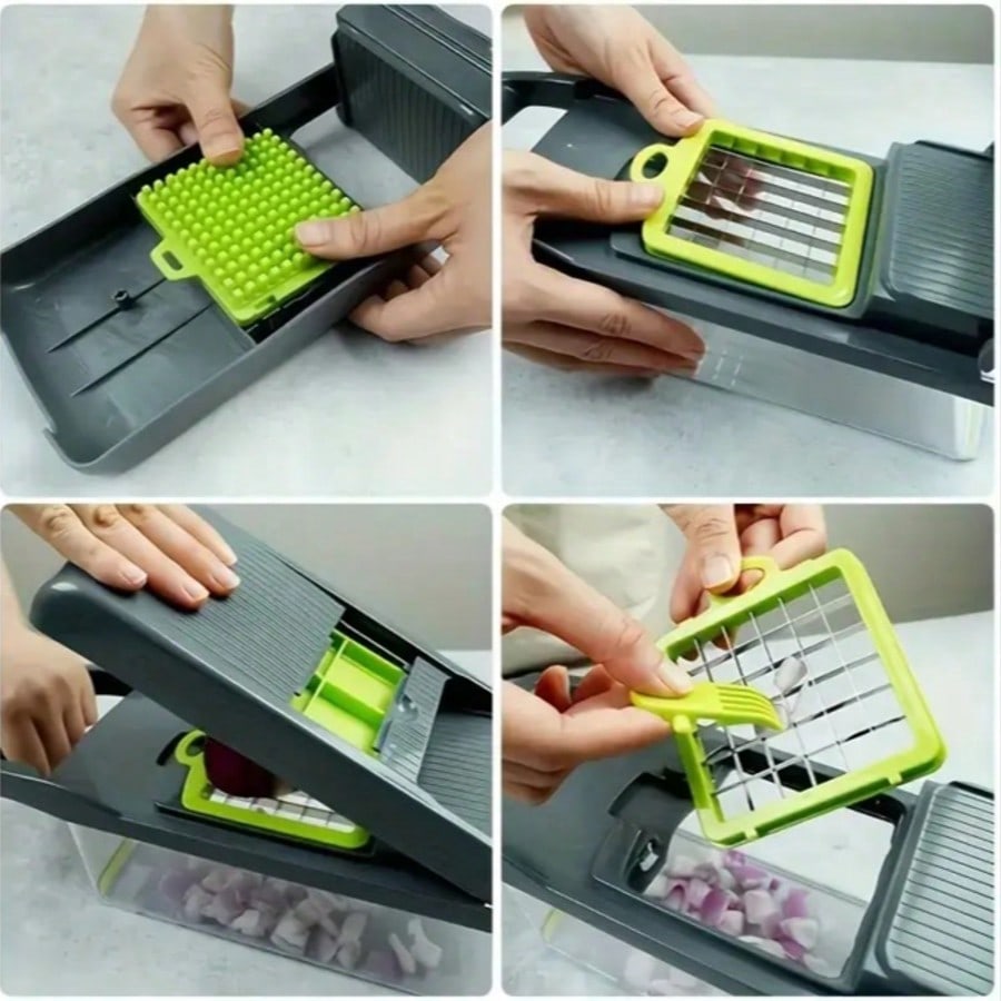 16-in-1 Vegetable Chopper & Slicer | 8 Blades with Container | MIRA