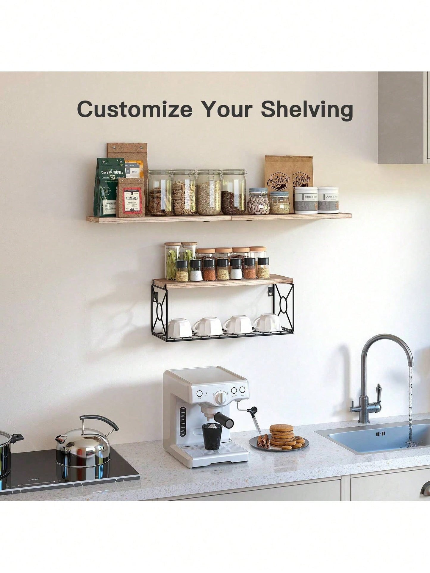 Bathroom Shelves Over Toilet - Wall Mounted Floating Shelves Toilet Paper Storage Small Farmhouse Decor Shelf 16 Inch.