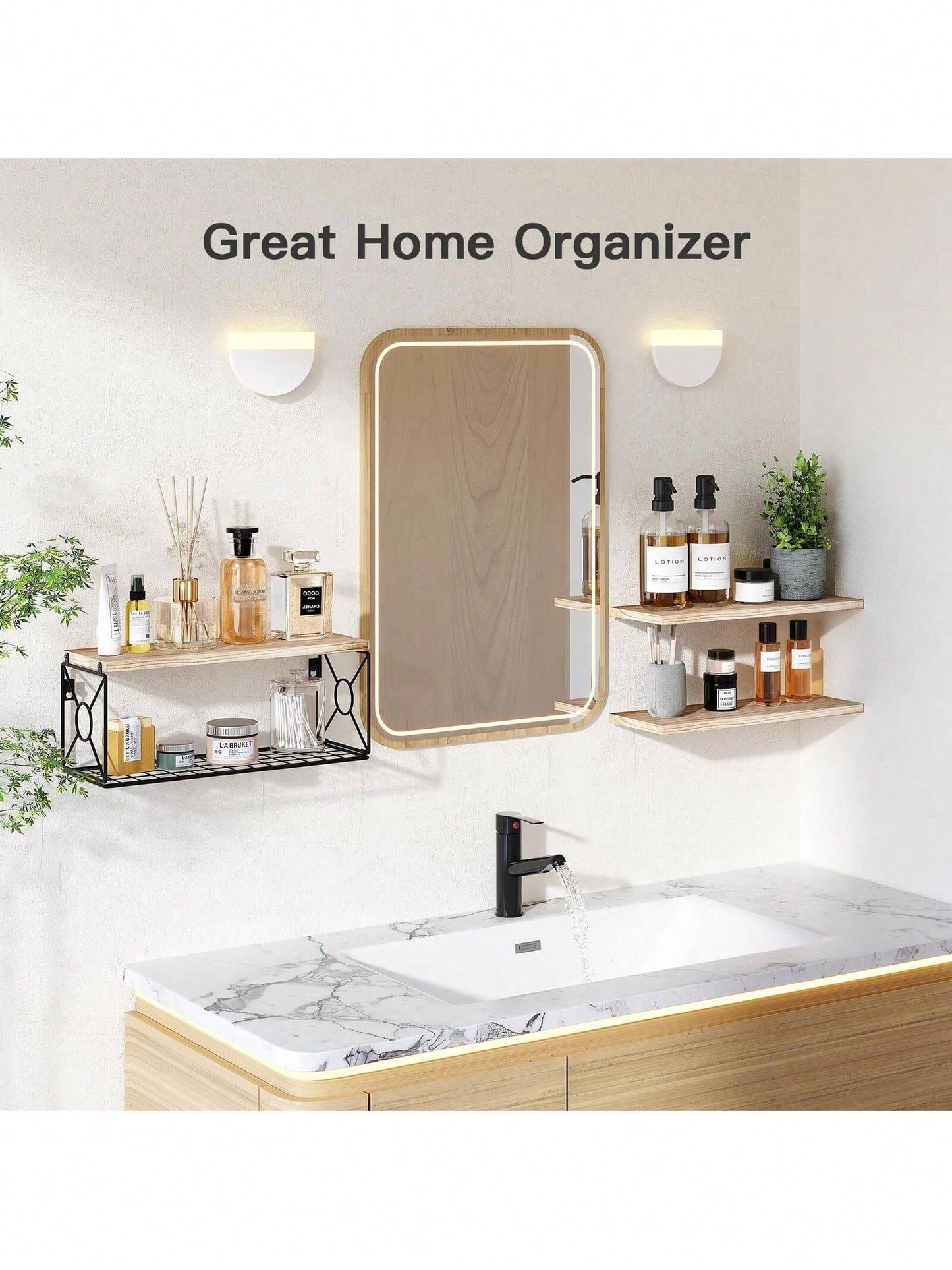 Bathroom Shelves Over Toilet - Wall Mounted Floating Shelves Toilet Paper Storage Small Farmhouse Decor Shelf 16 Inch.