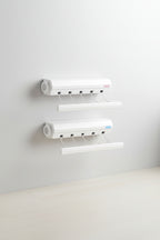 Retractable Wall Clothesline | Space-Saving 4-5 Rope Drying Rack with Towel Bar & Hooks