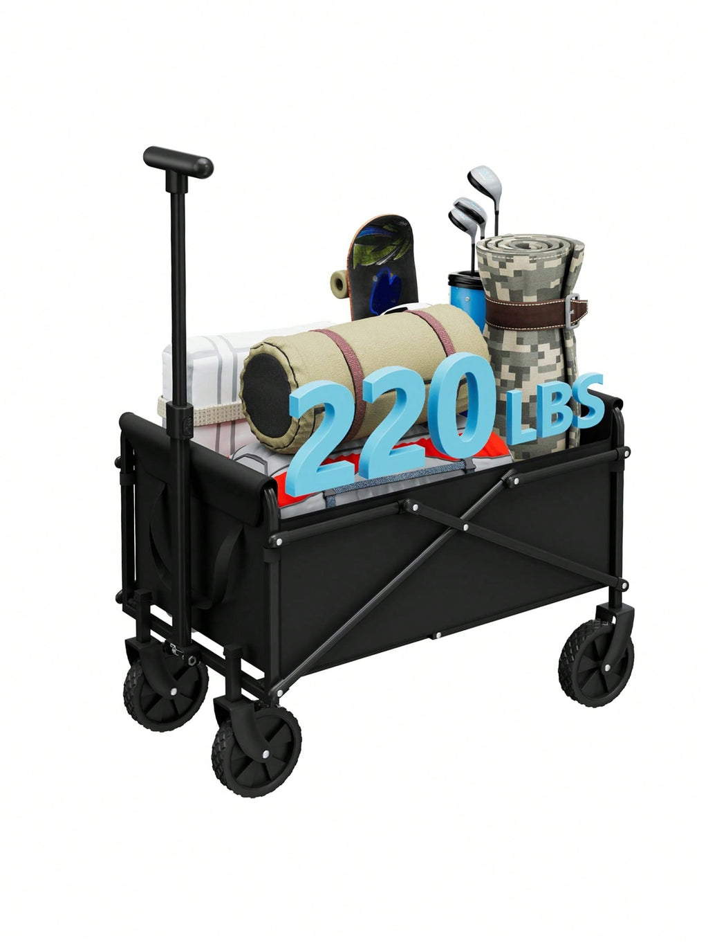 Heavy-Duty Folding Cart | 220 lb Capacity | Camping, Beach & Garden | MIRA