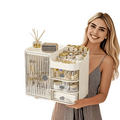 Cosmetic Storage Box with Drawers & Mirror – Makeup Organizer | MIRA