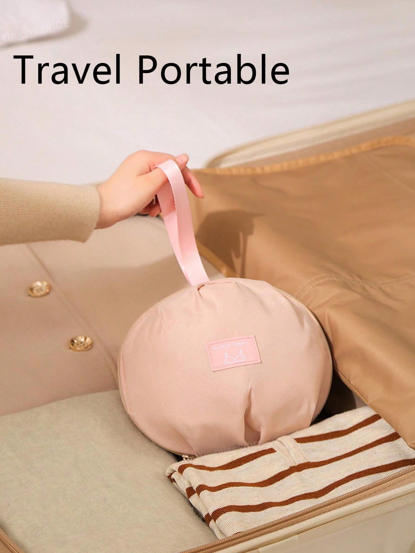 1pc Honey Girl Style Bra Storage Bag, Lightweight And Easy To Carry, Ideal For Travel And Home Organization, Travel Essentials, Portable, Durable