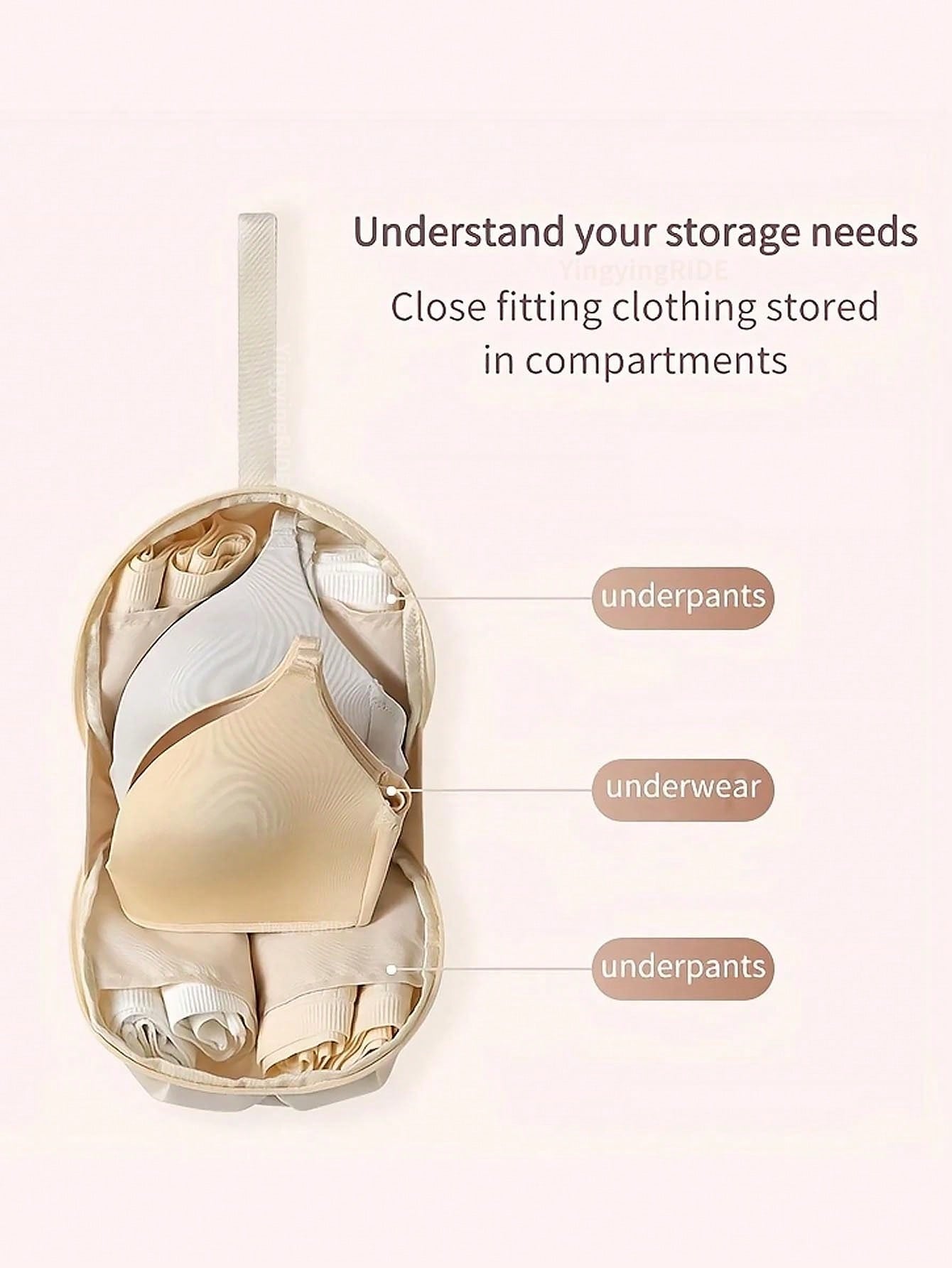 1pc Honey Girl Style Bra Storage Bag, Lightweight And Easy To Carry, Ideal For Travel And Home Organization, Travel Essentials, Portable, Durable