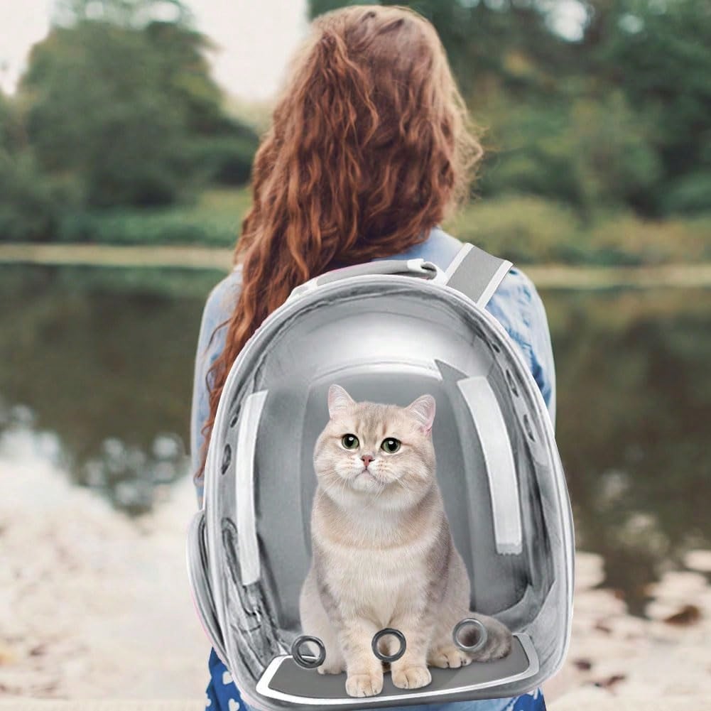 Cat Backpack, Pet Bubble Backpack, Pet Capsule Backpack, Small Space Pet Travel Bag, Waterproof And Breathable Pet Harness Approved By The Airline, Suitable For Travel, Hiking, Walking And Outdoor Use