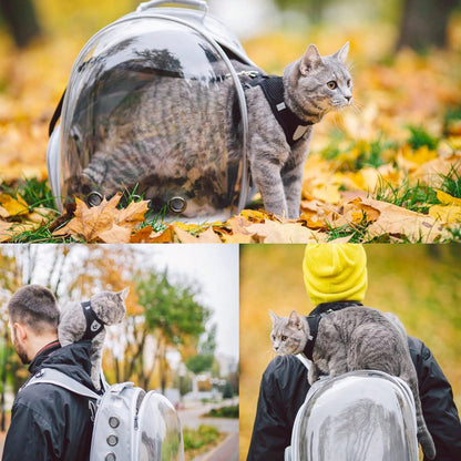 Cat Backpack, Pet Bubble Backpack, Pet Capsule Backpack, Small Space Pet Travel Bag, Waterproof And Breathable Pet Harness Approved By The Airline, Suitable For Travel, Hiking, Walking And Outdoor Use