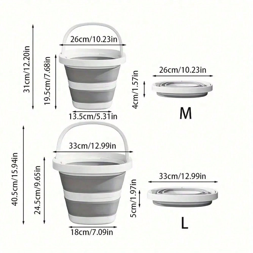 Portable Folding Bucket Thickened Handheld Plastic Bucket Car Home Dormitory Travel Outdoor Fishing Camping Equipment