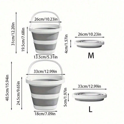 Portable Folding Bucket Thickened Handheld Plastic Bucket Car Home Dormitory Travel Outdoor Fishing Camping Equipment