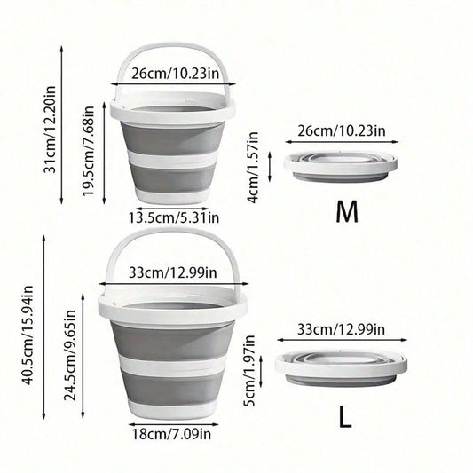 Portable Folding Bucket Thickened Handheld Plastic Bucket Car Home Dormitory Travel Outdoor Fishing Camping Equipment