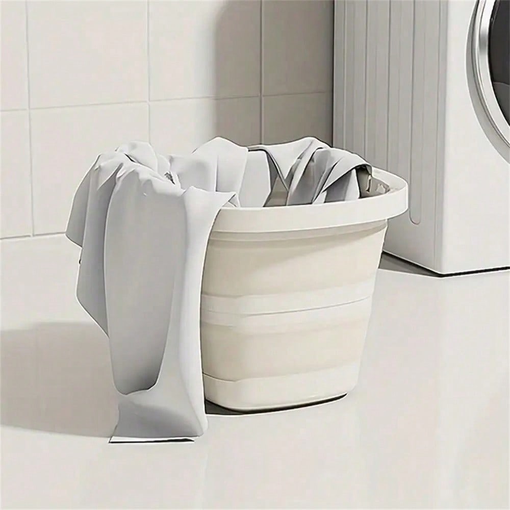 Portable Folding Bucket Thickened Handheld Plastic Bucket Car Home Dormitory Travel Outdoor Fishing Camping Equipment