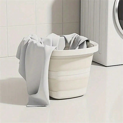 Portable Folding Bucket Thickened Handheld Plastic Bucket Car Home Dormitory Travel Outdoor Fishing Camping Equipment