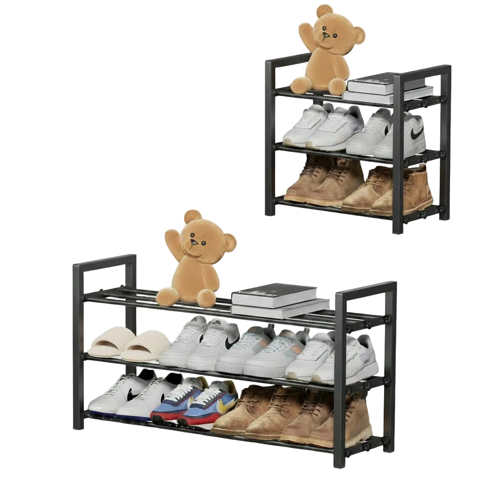 Expandable 2-Tier Shoe Rack | Adjustable Space-Saving Organizer for Entryway & Closet